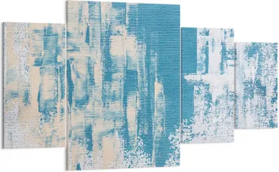Produktbild von Bild auf Leinwand - Leinwandbild - 4 Teile - Blau Farben Hintergrund - 160x90cm - Wand Bild - Wanddeko - Wandbilder - Leinwanddruck - Bilder - Wanddekoration - Leinwand bilder - DL160x90-5062