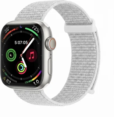 Produktbild von Smartwatch Armband für Apple Watch Series 1 38mm Nylon Textil Band Ersatzband Wechselband Klettverschluss flexibel atmungsaktiv Weiß