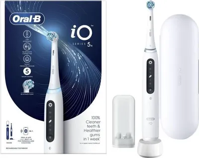 Immagine prodotto di Spazzolino elettrico Oral-B iO5n Quite, bianco, con custodia da viaggio, tecnologia avanzata