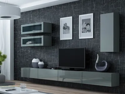 Image de Armoire murale ASHTON 11 – gris / gris brillant
