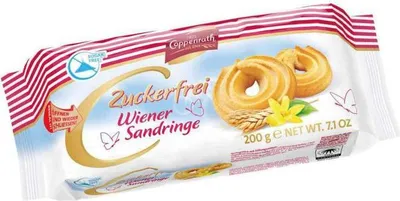 Zdjęcie produktu dla Coppenrath delikatne kruche wiedeńskie krążki piaskowe bez cukru 200g
