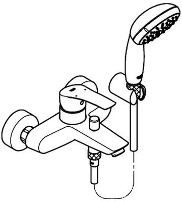 Produktbild von GROHE EH-Wannenbatt. Eurosmart 33302_3 Wandmontage mit Brausegarnitur chrom