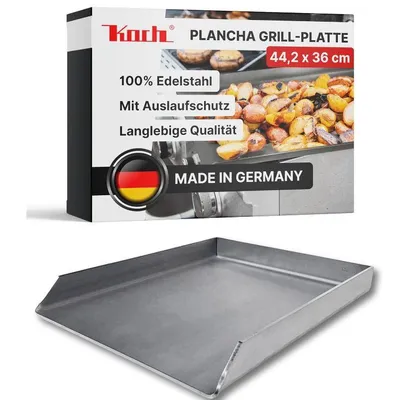 Produktbild von KOCH #38 massive Edelstahl PLANCHA 44,2 x 36 cm Burger- Steak- GRILLPLATTE 5,9KG