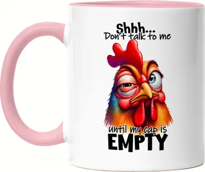 Produktbild von Shhh Don't Talk to Me Tasse Rosa Lustiges Huhn Morgenmuffel Humor Kaffeeliebhaber Geschenk