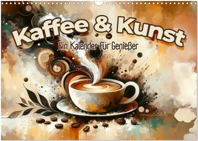 Produktbild von Kaffee & Kunst: Ein Kalender für Genießer (Wandkalender 2025 DIN A3 quer), CALVENDO Monatskalender
