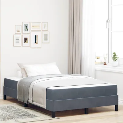 Immagine prodotto di vidaXL Letto a molle con materasso grigio scuro 120 x 200 cm in tessuto