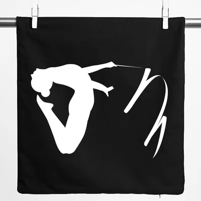 Produktbild von Huuraa Kissenbezug Rhythmische Sportgymnastik Silhouette 40x40cm Black Baumwolle Dekokissenbezug Geschenkidee