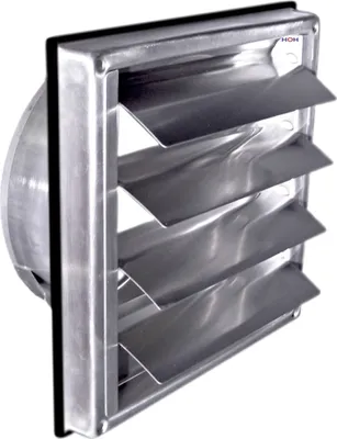 Produktbild von Edelstahl Überdruck Abluftgitter LG-5012 Inox DIN 125 Lamellen Lüftungsgitter