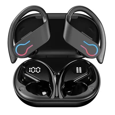 Produktbild von Drahtlose Ohrhörer mit Ohrbügeln, integriertem Mikrofon, Bluetooth 5.3, Kopfhörer, Headset für Sport, Laufen, Training, Fitnessstudio
