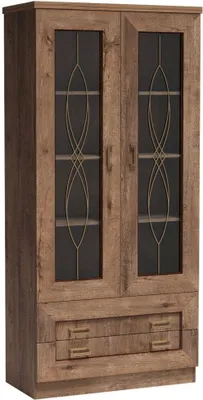 Produktbild von Vitrinenschrank 90cm breit Lefkas Eiche, TEORA-161