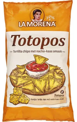 Produktbild von La Morena Tortilla Chips Nacho-Kaassmaak 475 g – Knusprige Maischips mit würzigem Nacho-Käsegeschmack