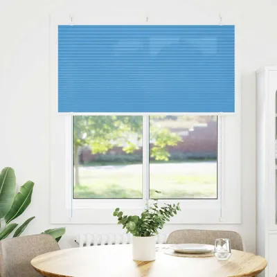 Image de vidaXL Plissé bleu 115x150 cm Largeur du tissu 114,4 cm Polyester