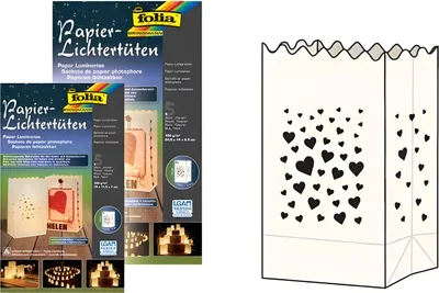 Produktbild von folia Lichtertüten "Sterne" klein aus Papier weiß 5 Stück