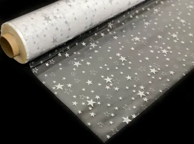 Produktbild von PVC Tischdecke Klarsicht Sterne silber Ofek Weihnachten · Länge & Breite wählbar· abwaschbar · transparente Folie mit Druck , Größe:100 x 100 cm