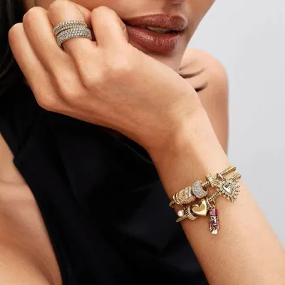 Immagine prodotto di PANDORA Charm MOMENTS Cuore perla color oro 764138C01
