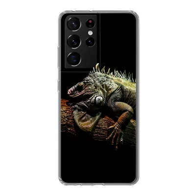 Produktbild von MuchoWow® Handyhülle Schutzhülle Hülle für Samsung Galaxy S21 Ultra Tier - Zweig - Schwarz Silikon Softcase Handy Hülle - Mobiltelefon