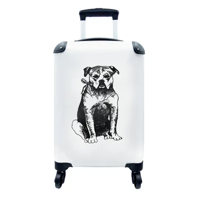 Produktbild von MuchoWow® Koffer Handgepäck Trolley Rollkoffer Kleine Reisekoffer mit 4 Rollen - Jahrgang - Hund - Tiere - Cabin Size < 55x40x23 cm & 55x40x20 cm - Fotokoffer - Kabinenkoffer - Boardgepäck - Reise-Box - Reisekoffer - Reisegepäck - Koffer mit Bild - Trolley für Kinder