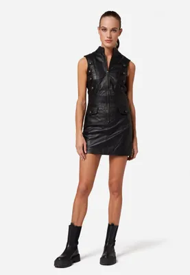 Produktbild von Ricano Lederkleid, Minikleid GOTIK schwarz – Schwarz / L