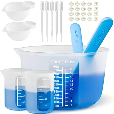 Silikon-Messbecher-Set 600 ml + 100 ml, 31-teilig