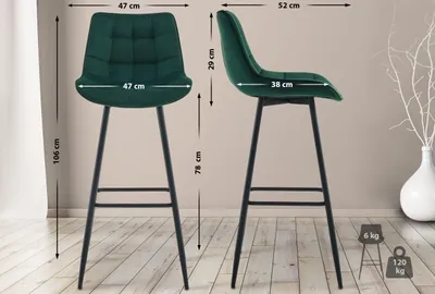 Produktbild von Barhocker Dartford Samt grün