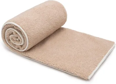 Produktbild von Best Wool Merino Wolldecke Schurwolle 140x200 cm Beige – Kuscheldecke aus 100% Wolle ca. 500 g/m² flauschig & atmungsaktiv