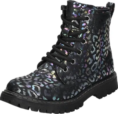 Produktbild von girlZ onlY Kinder-Mädchen-Schnürstiefelette Schwarz-Mehrfarbig, Farbe:schwarz, EU Größe:29