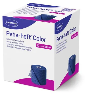 Obrázek produktu pro Hartmann Peha-haft Barevný elastický fixační obvaz, modrý 10 cm x 20 m | balení (1 ks)