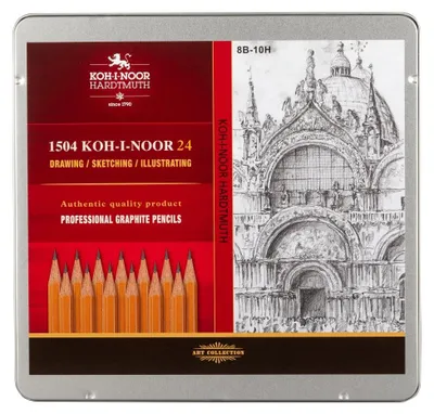 Image de Crayons graphite KOH gradation 8B - 10H Etui M de 24 pièces