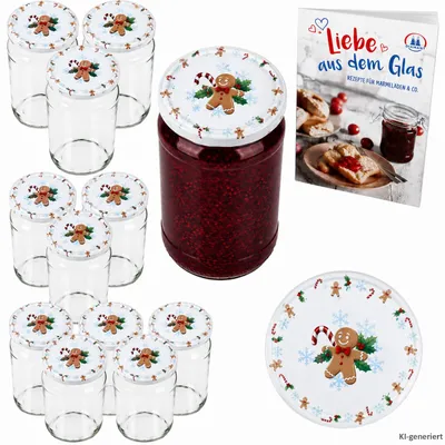 Produktbild von 12er Set Sturzglas 1062ml Candyman eisblau Deckel Heft
