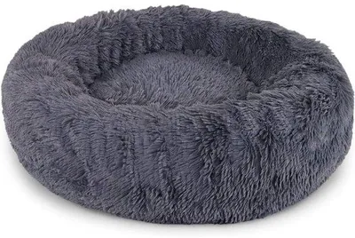 Produktbild von Hundebett - bequemes Design - für kleine bis mittelgroße Hunde - dunkelgrau, Durchmesser 60 cm