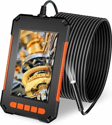 Produktbild von Endoskopkamera, 1080P HD Endoskopkamera, Rohrinspektionskamera mit 4,3-Zoll-LCD-Bildschirm, IP67 wasserdicht mit 2600mAh Akku, 10m halbstarres Kabel.