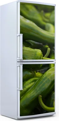 Produktbild von Kühlschrankdekoration  60x180 cm  Aufkleber auf dem Kühlschrank - grünes Gemüse Paprika