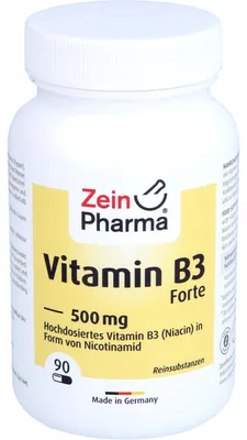Produktbild von Vitamin B3 Forte (Niacin) 500 mg Kapseln, 90 St KAP