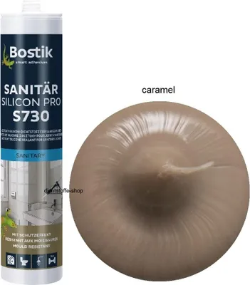 Produktbild von Bostik S730 Sanitär Silicon Pro  300ml Kartusche Silikon Fugen Dichtstoff Caramel