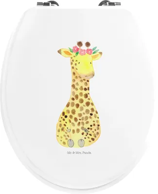 Produktbild von Mr. & Mrs. Panda WC Sitz Giraffe Blumenkranz - Weiß - Geschenk, klo deckel, Klobrille, Freundin, Toilettendeckel, Brille, WC-Sitz, Afrika, Selbstliebe, Abenteurer
