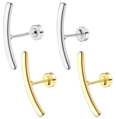 Produktbild von Lwezgi 2 Paare Piercing Ohr Helix, Piercing Helix, Titanstahl Gewinde Ohrringe,