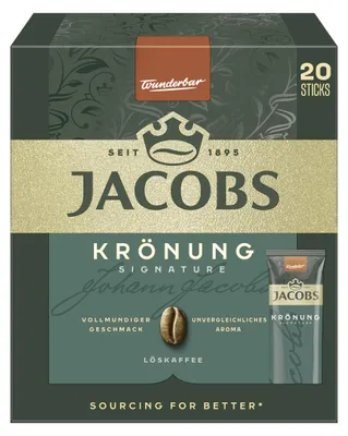 Immagine prodotto di Jacobs Krönung, löslicher Kaffee, Instantkaffee, Instant Kaffee, 20 Einzelportionen