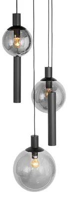 Zdjęcie produktu dla Steinhauer - lampa wisząca - Bollique LED - czarny - szkło metal dymione szkło - Ø 60cm - E27_GU10 - 3800ZW