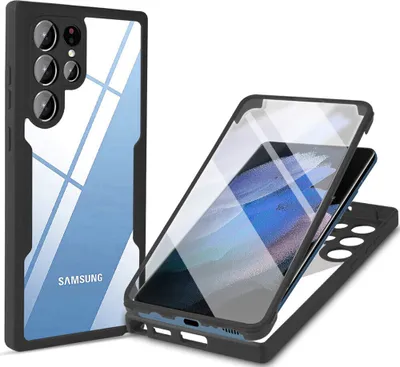 Produktbild von Samsung Galaxy S22 Ultra 5G Schutzhülle, Eingebautem Displayschutz 360 Grad Komplettschutz Handyhülle für Samsung S22 Ultra 5G Schwarz