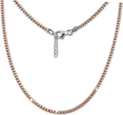 Produktbild von SilberDream Halskette 47cm 925 Silber vergoldet Kugeln silber rose SDK11045E