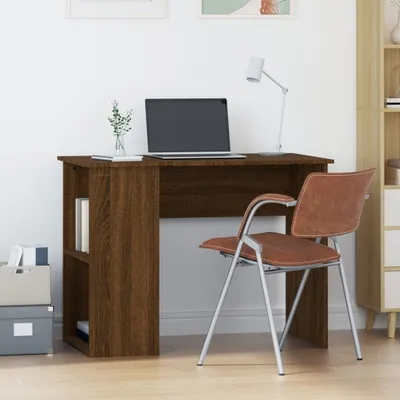 Produktbild von "2026 Promotion" Schreibtisch Braun Eichen-Optik 100x55x75 cm Holzwerkstoff - Schreibtische CC28910