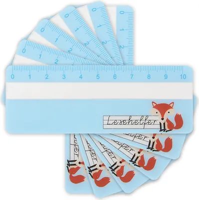 Produktbild von EDUPLAY 120591 Lesehelfer, 11 x 4 cm, hellblau (6er Pack)