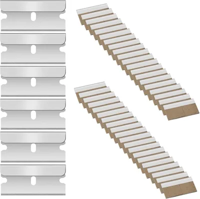 Image de Lames de racloir en acier inoxydable, 40 pièces, dimensions 40 x 20 mm, pour plaques de cuisson en céramique