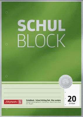Produktbild von BRUNNEN Schulblock A4 90g 50 Blatt Lineatur 20 Premium
