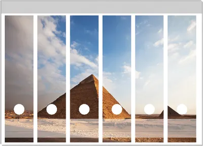 Produktbild von Wallario Ordnerrücken Sticker, selbstklebend für breite Ordner, 6 Stück, Motiv Alte Pyramide in Ägypten