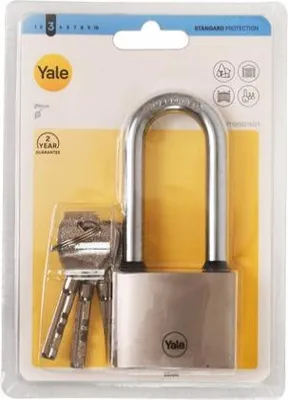 Productafbeelding van Yale Y112, Conventioneel hangslot, Slot, Roestvrij staal, U-vormig, 5 cm, 2,3 cm
