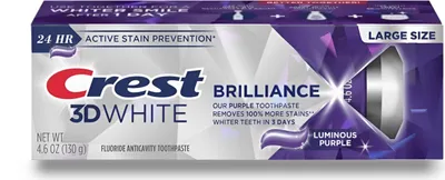 Immagine prodotto di Crest | Dentifricio - 130 g - 3DWhite Brilliance - Menta - Con fluoro - Formula sbiancante - Formula senza glutine