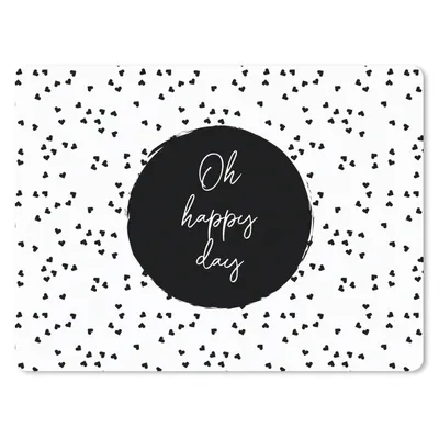 Produktbild von MuchoWow® Mauspad Mousepad Zitate - Text - Oh happy day - Glück 23x19 cm - Mousepads - Maus Mat - Pad - Mausunterlage - Schreibtischunterlage - Mauspad