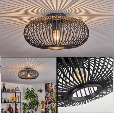 Produktbild von Aidone Deckenlampe aus Metall/Bambus in Schwarz