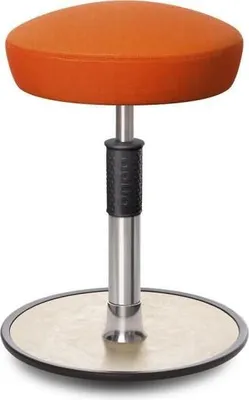Produktbild von Sitz- Stehhocker Free Regular Hutsitz kvadrat Remix Orange chrom /cremeweiß.